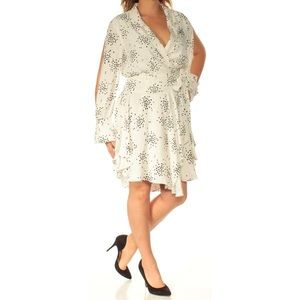 C/MEO Collective White Polka Dot Wrap Dress